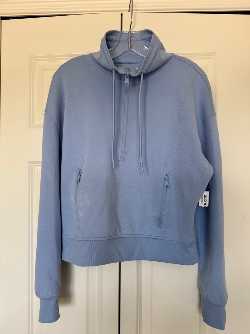 Old Navy Women’s Peri Heir Light Blue Half-Zip Pullover Sweater Dynamic Fleece